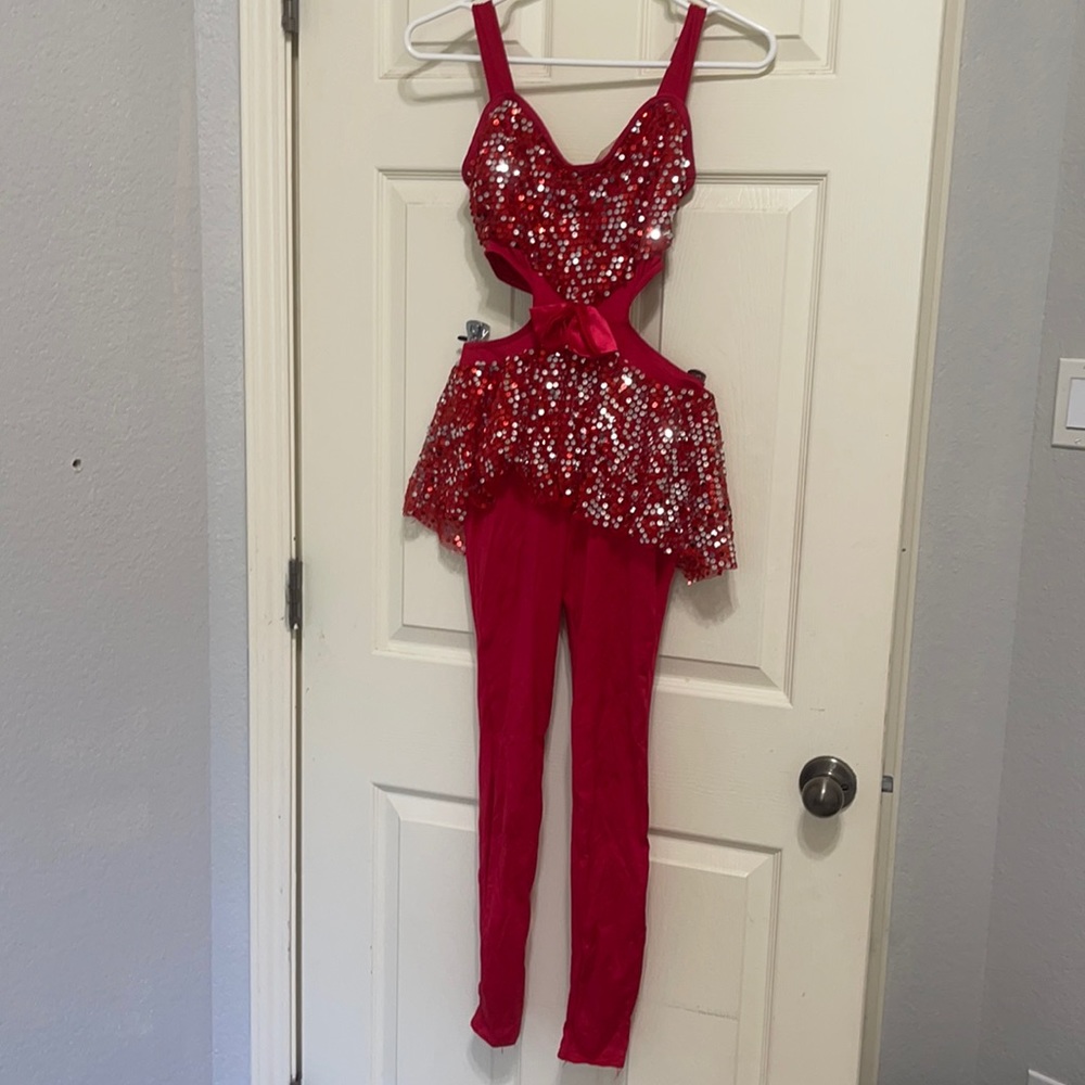 Weissman Red unitard dance costume